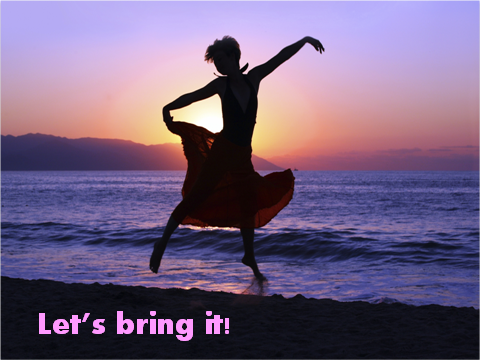 image of lady dancing on a beach in silouette