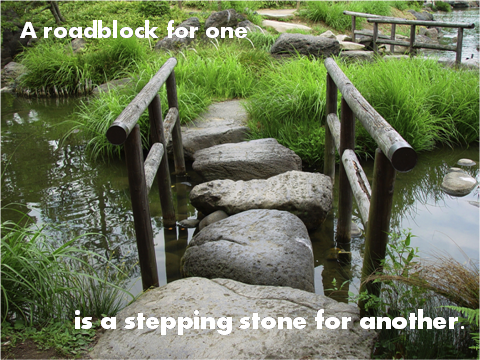 image of a stepping stone bridge across a creek